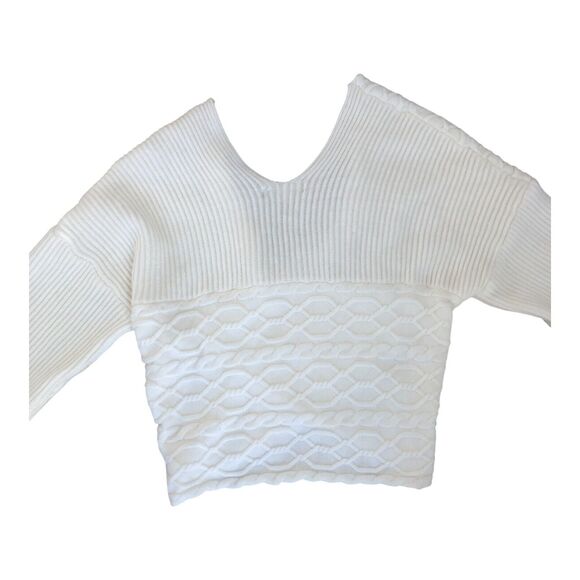 Vine & Love Drop Shoulder Cozy Winter Long Sleeve V-Neck Cross Front Sweater M - Picture 7 of 12